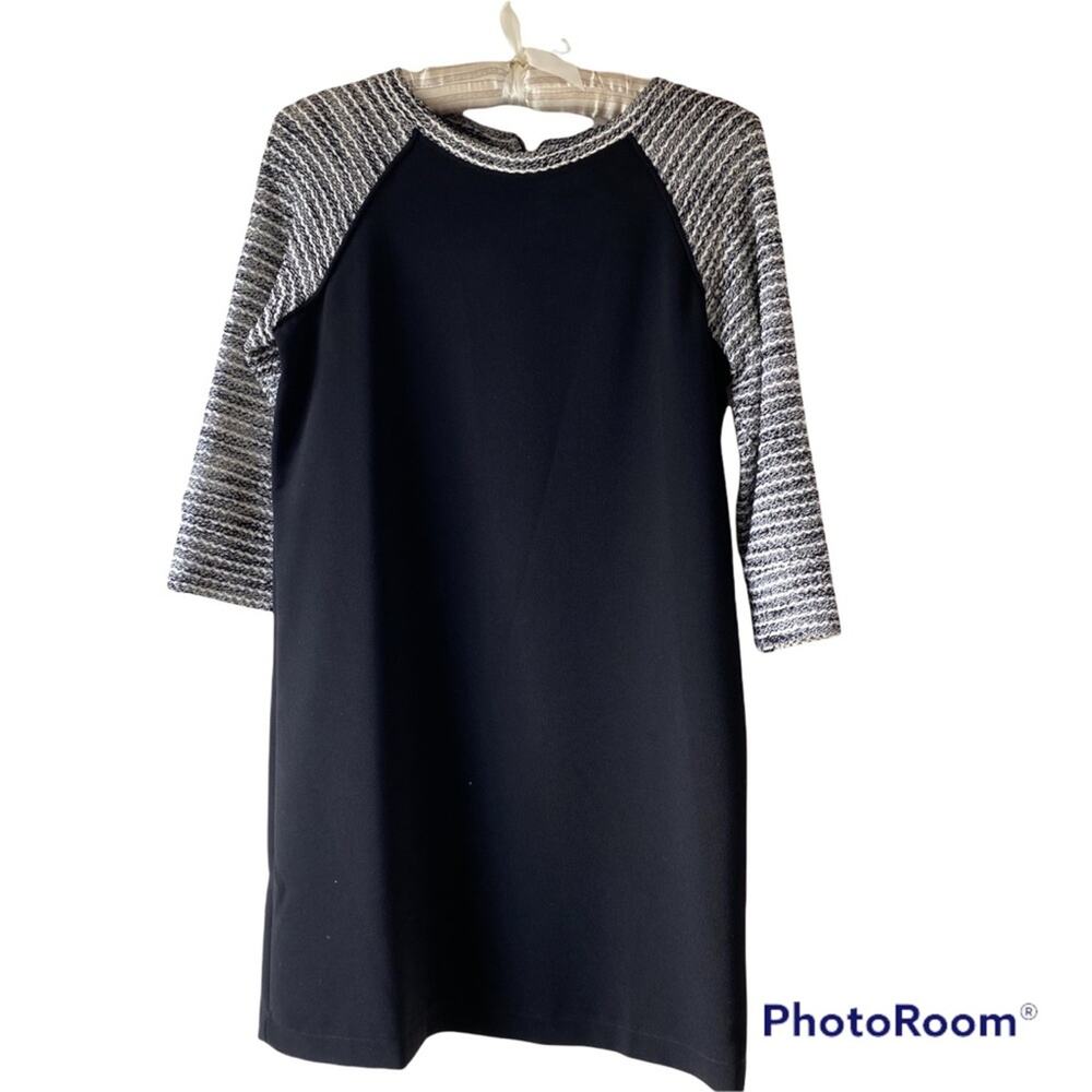 NWOT Loft Black White Shift Mini Dress Sz 0P